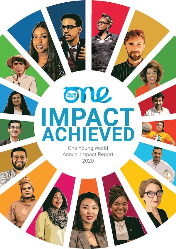 The cover page for the One Young World 2020 Impact Report