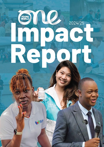 The cover page for the One Young World 2024/25 Impact Report