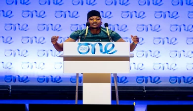 Delegate speaking at the summit