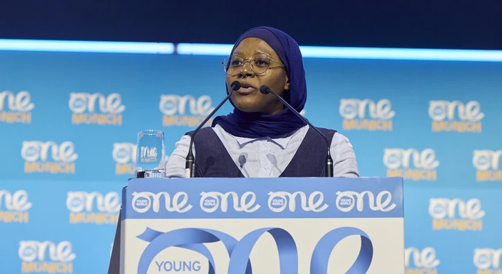 delegate at the summit on stage